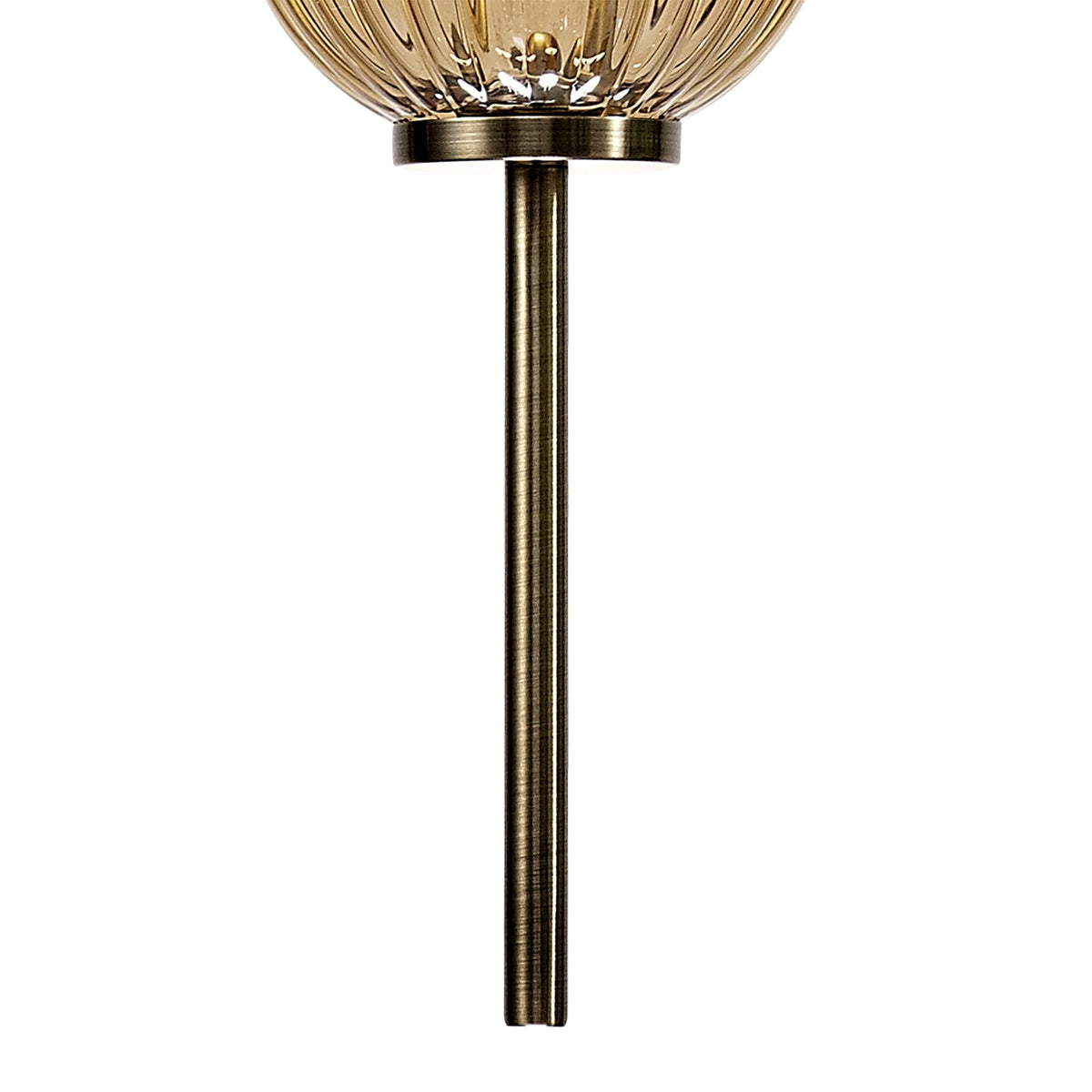 Fiddleford Pendant in Antique Brass with Smoked & Amber Glass