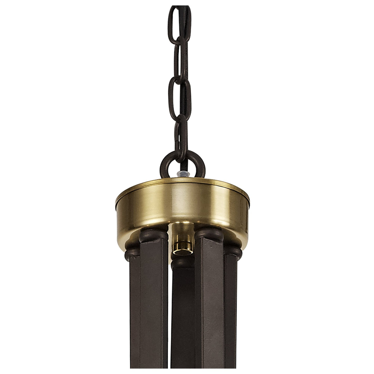 Moorhaven Oxidised Bronze 5 Light Pendant With Clear Glass Shades