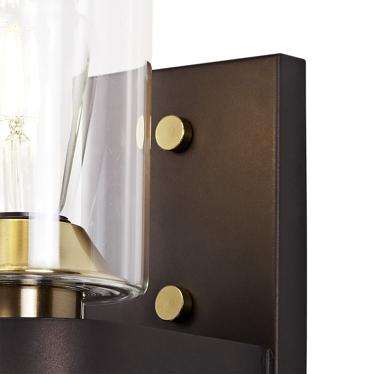 Moorhaven Oxidised Bronze Wall Lamp With Clear Glass Shade