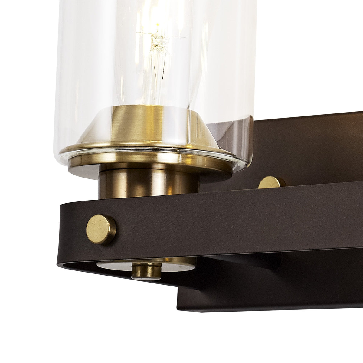 Moorhaven Oxidised Bronze Twin Wall Lamp With Clear Glass Shades