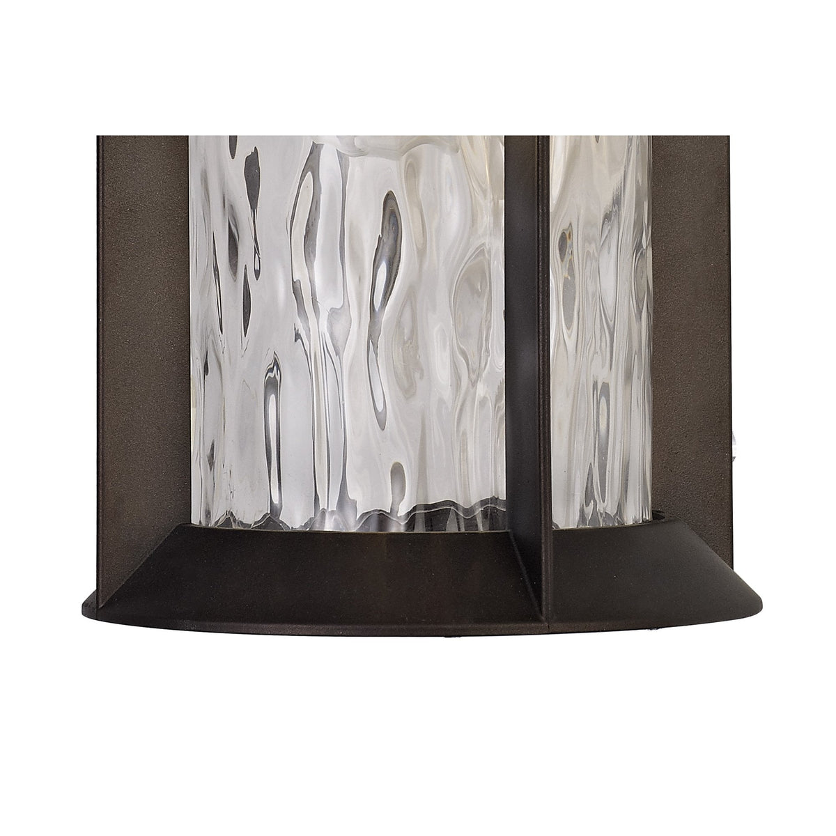 Halberton IP54 Exterior Wall Light in Antique Bronze & Clear Ripple Glass