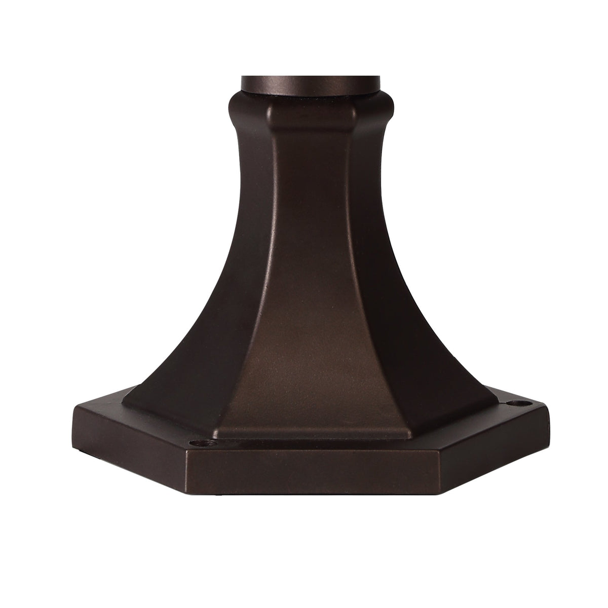Halberton IP54 Pedestal Lamp in Antique Bronze & Clear Ripple Glass