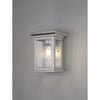 Kilmington IP54 Flush Wall Light in Silver Grey with Clear Seeded Glass