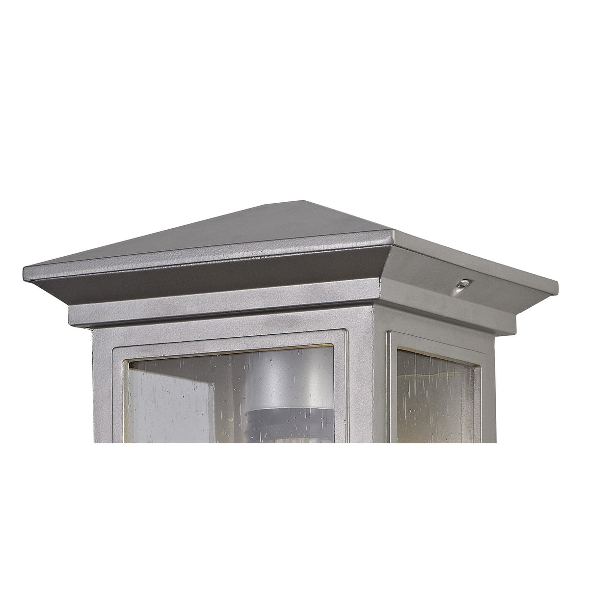 Kilmington IP54 Flush Wall Light in Silver Grey with Clear Seeded Glass