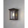 Kilmington IP54 Flush Wall Light in Antique Bronze with Clear Seeded Glass