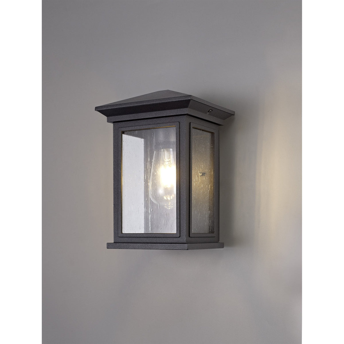 Kilmington IP54 Flush Light in Anthracite with Clear Seeded Glass