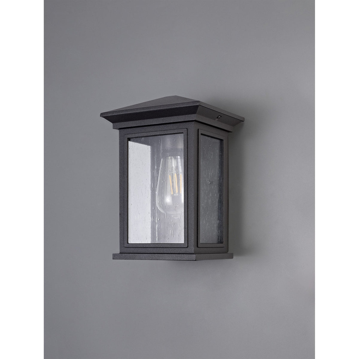 Kilmington IP54 Flush Light in Anthracite with Clear Seeded Glass
