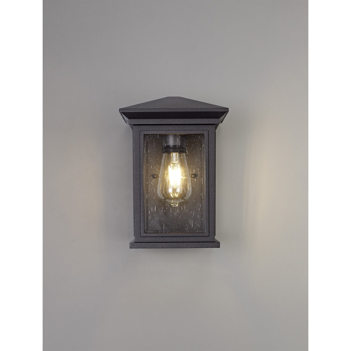 Kilmington IP54 Flush Light in Anthracite with Clear Seeded Glass