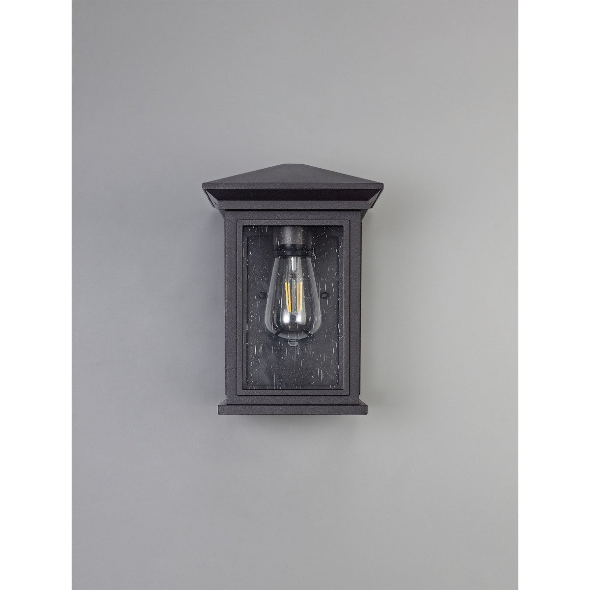 Kilmington IP54 Flush Light in Anthracite with Clear Seeded Glass