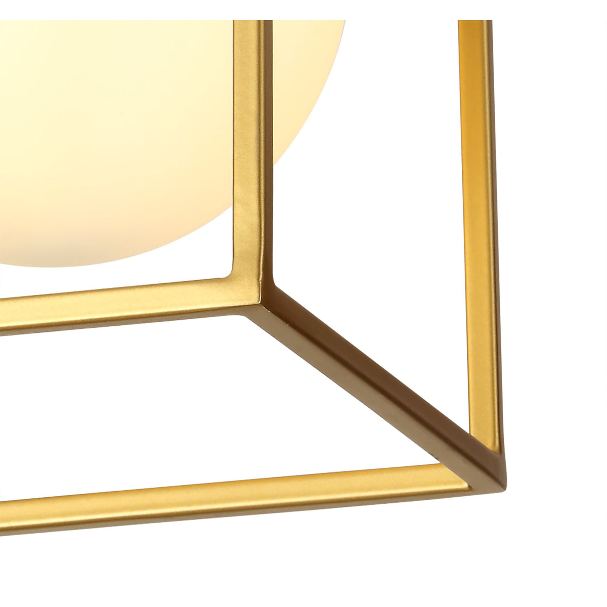 Holcombe Square Ceiling Light in Matt Black & Painted Gold