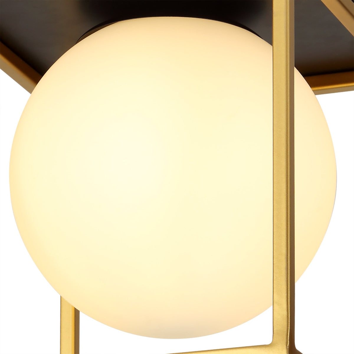 Holcombe Square Ceiling Light in Matt Black & Painted Gold
