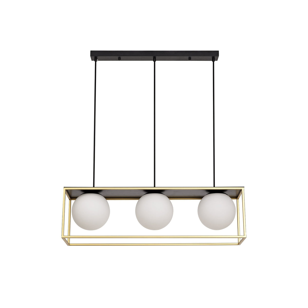 Holcombe Linear Pendant in Matt Black & Painted Gold