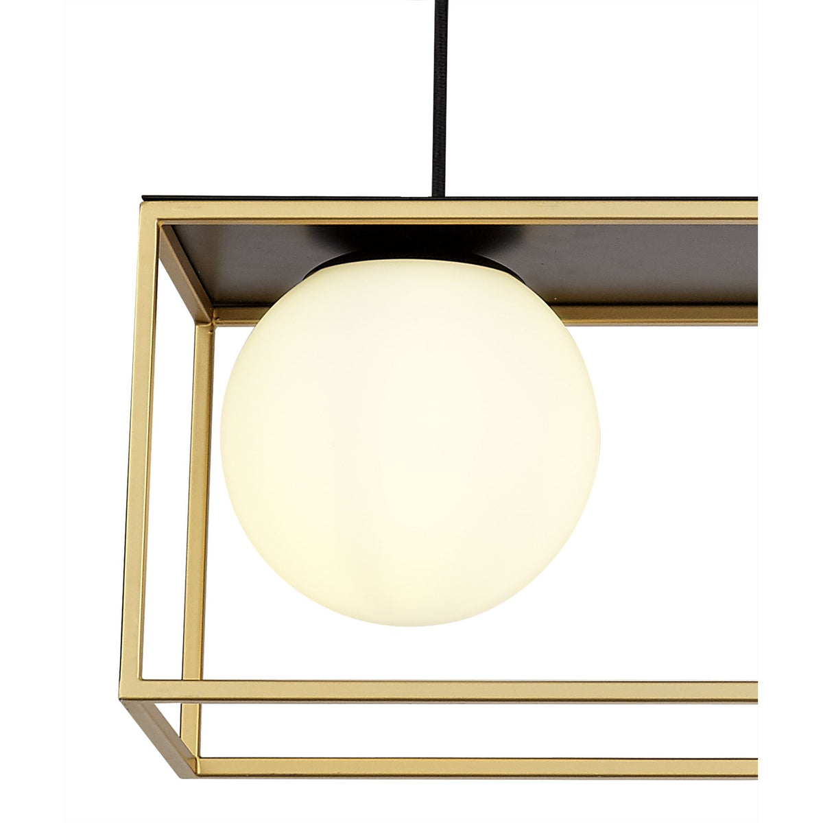 Holcombe Linear Pendant in Matt Black & Painted Gold