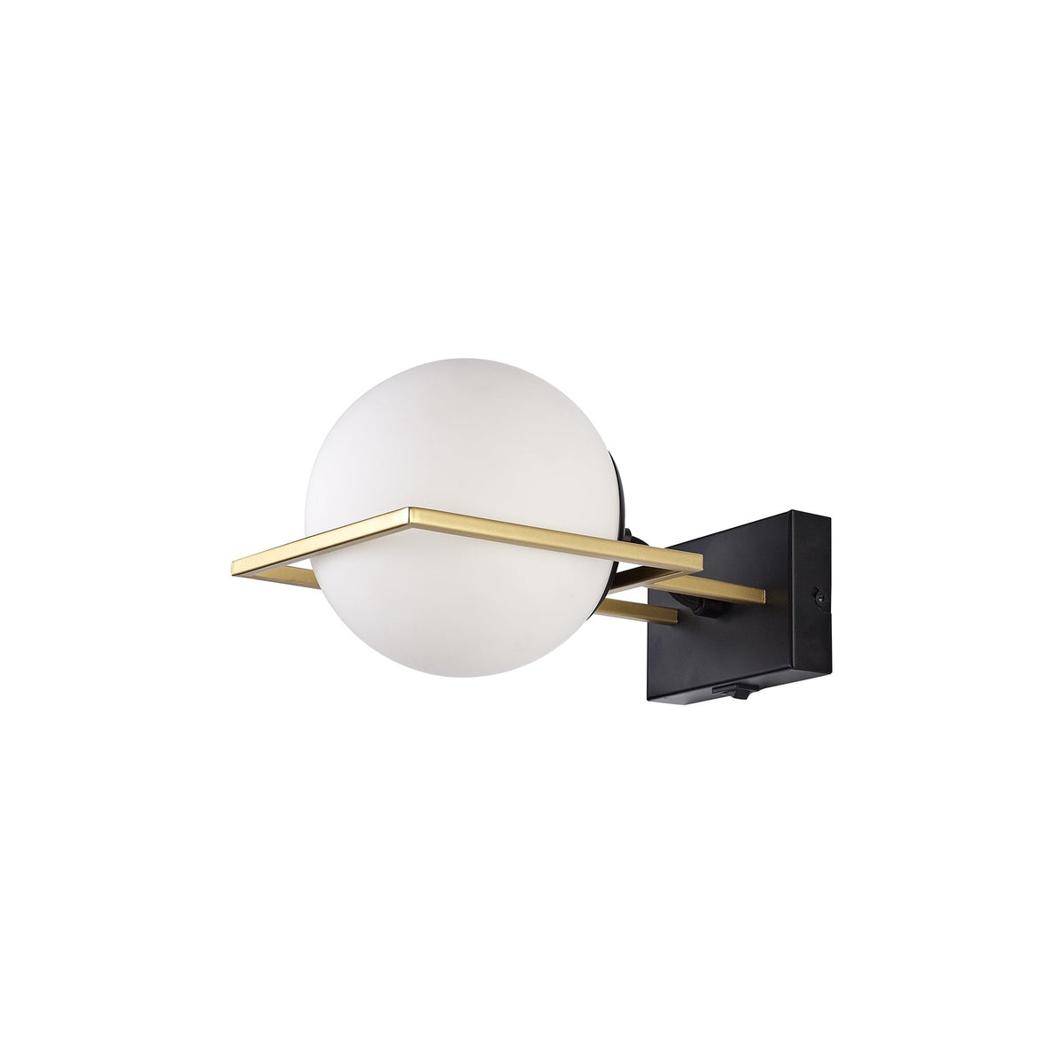 Holcombe Switched Wall Light in Matt Black & Painted Gold