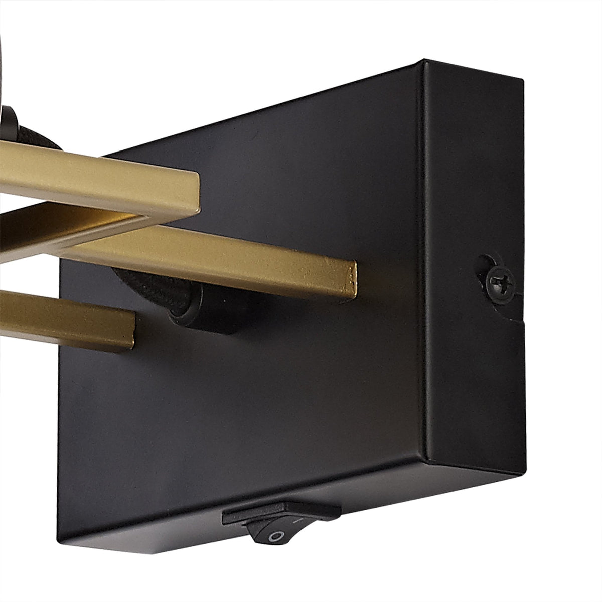 Holcombe Switched Wall Light in Matt Black & Painted Gold