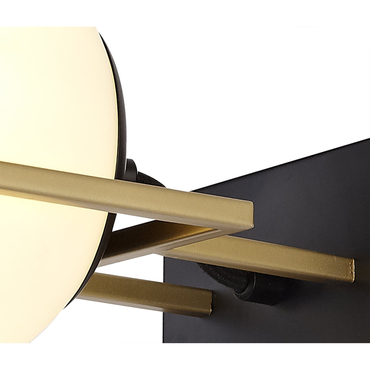Holcombe Switched Wall Light in Matt Black & Painted Gold