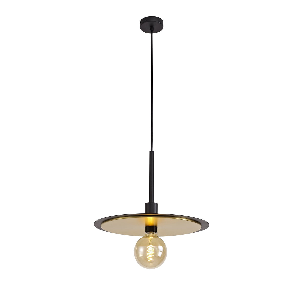 Tetcott E27 Black and Gold 3 In1 Ceiling Flush, Semi-Flush or Pendant Light
