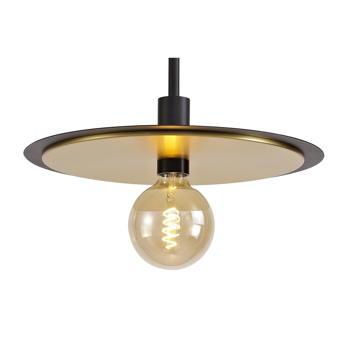 Tetcott E27 Black and Gold 3 In1 Ceiling Flush, Semi-Flush or Pendant Light