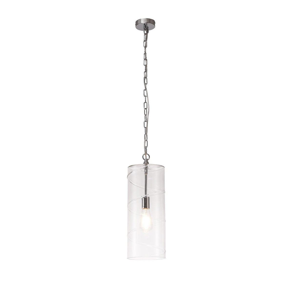 Leigham Polished Chrome Pendant with Clear Glass Shade