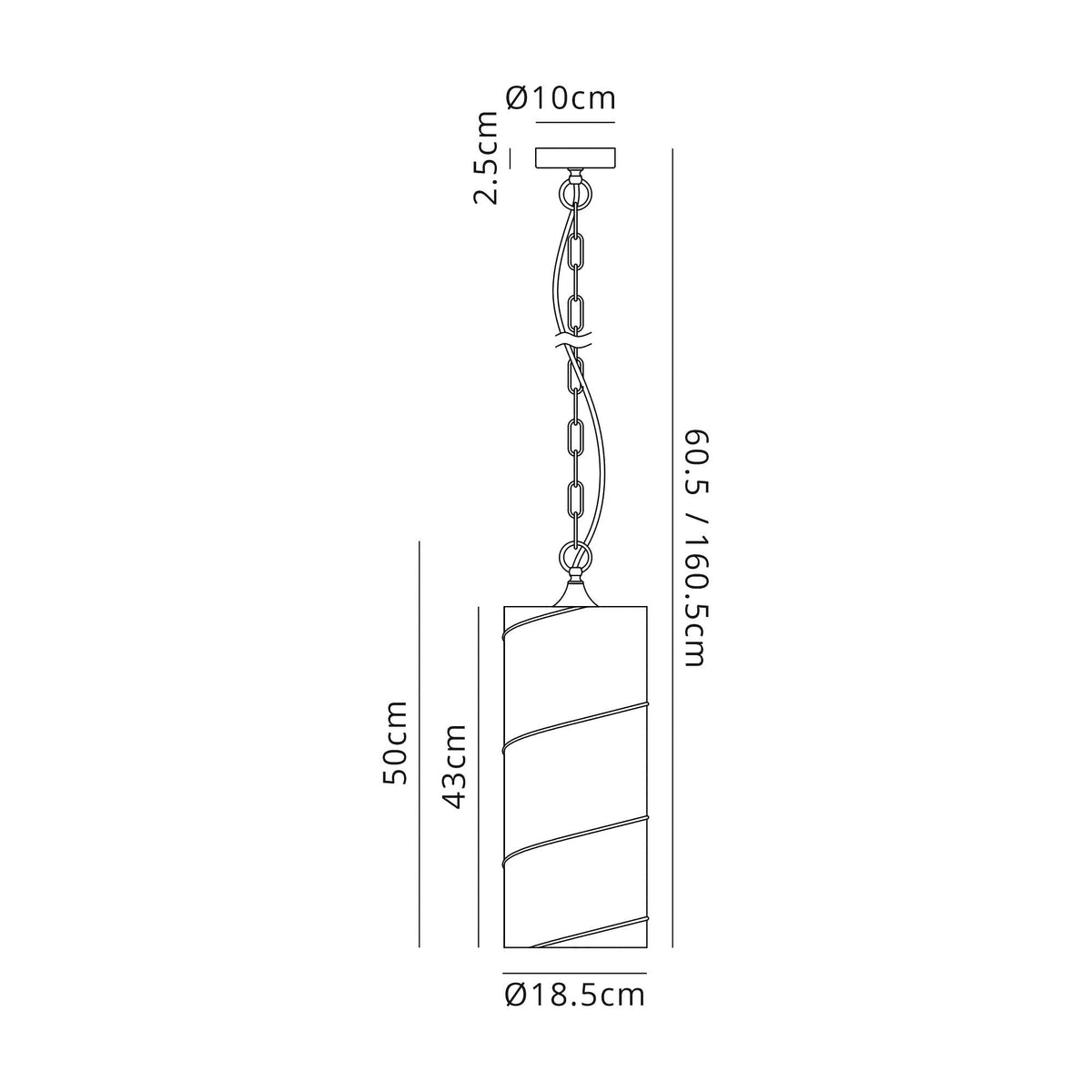 Leigham Polished Chrome Pendant with Clear Glass Shade