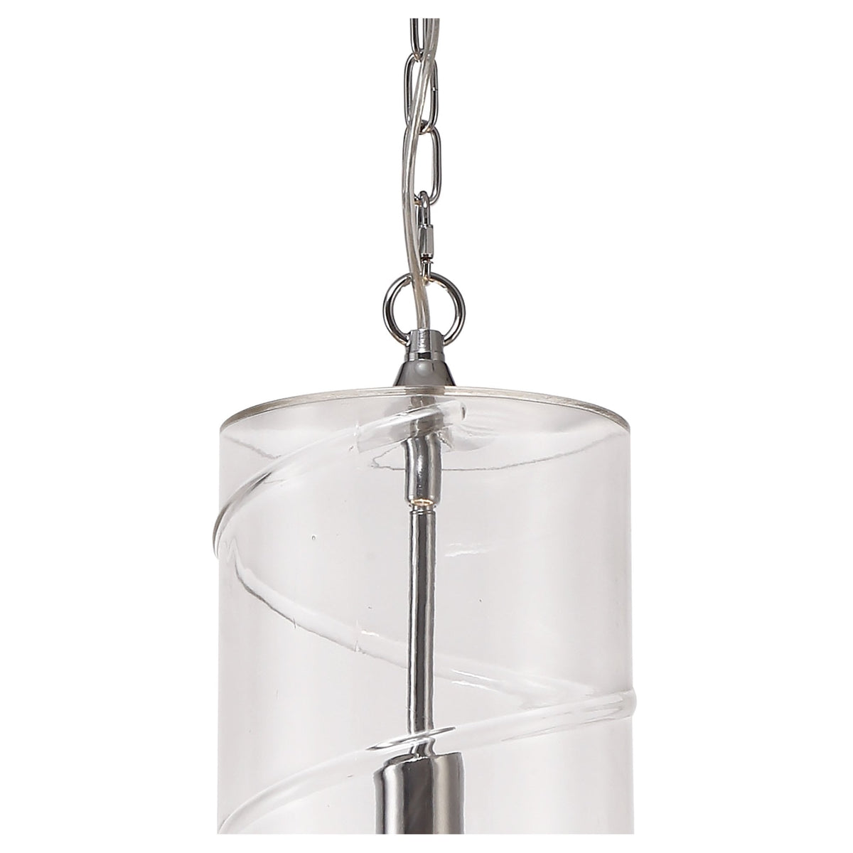 Leigham Polished Chrome Pendant with Clear Glass Shade