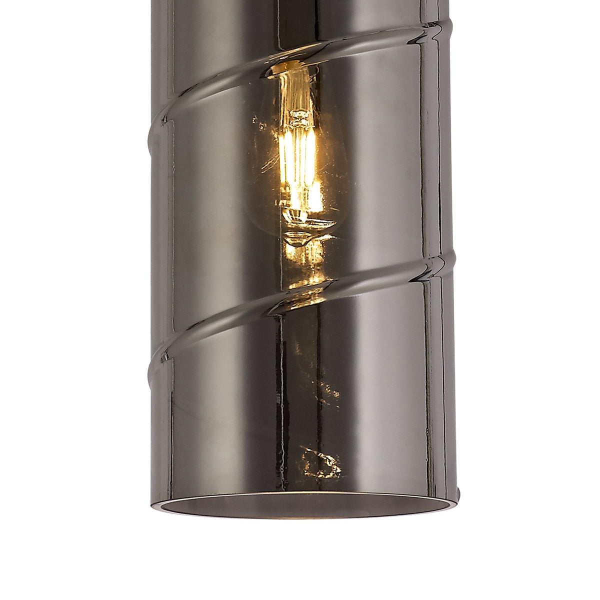 Leigham Matt Black Pendant with Smoked Glass Shade