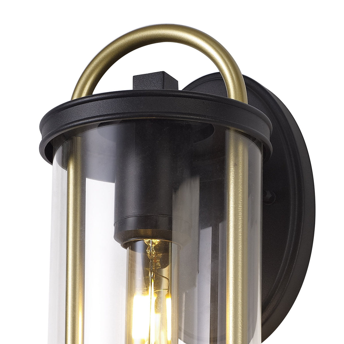 Georgeham Exterior IP54 Small Wall Light in Black & Gold