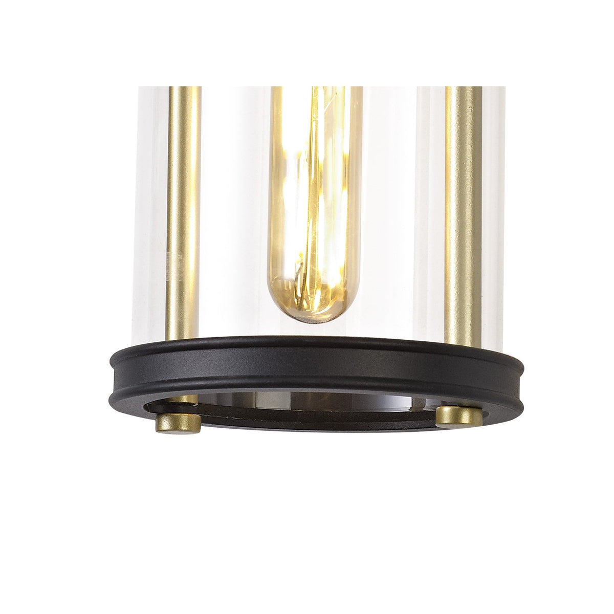 Georgeham Exterior IP54 Small Wall Light in Black & Gold