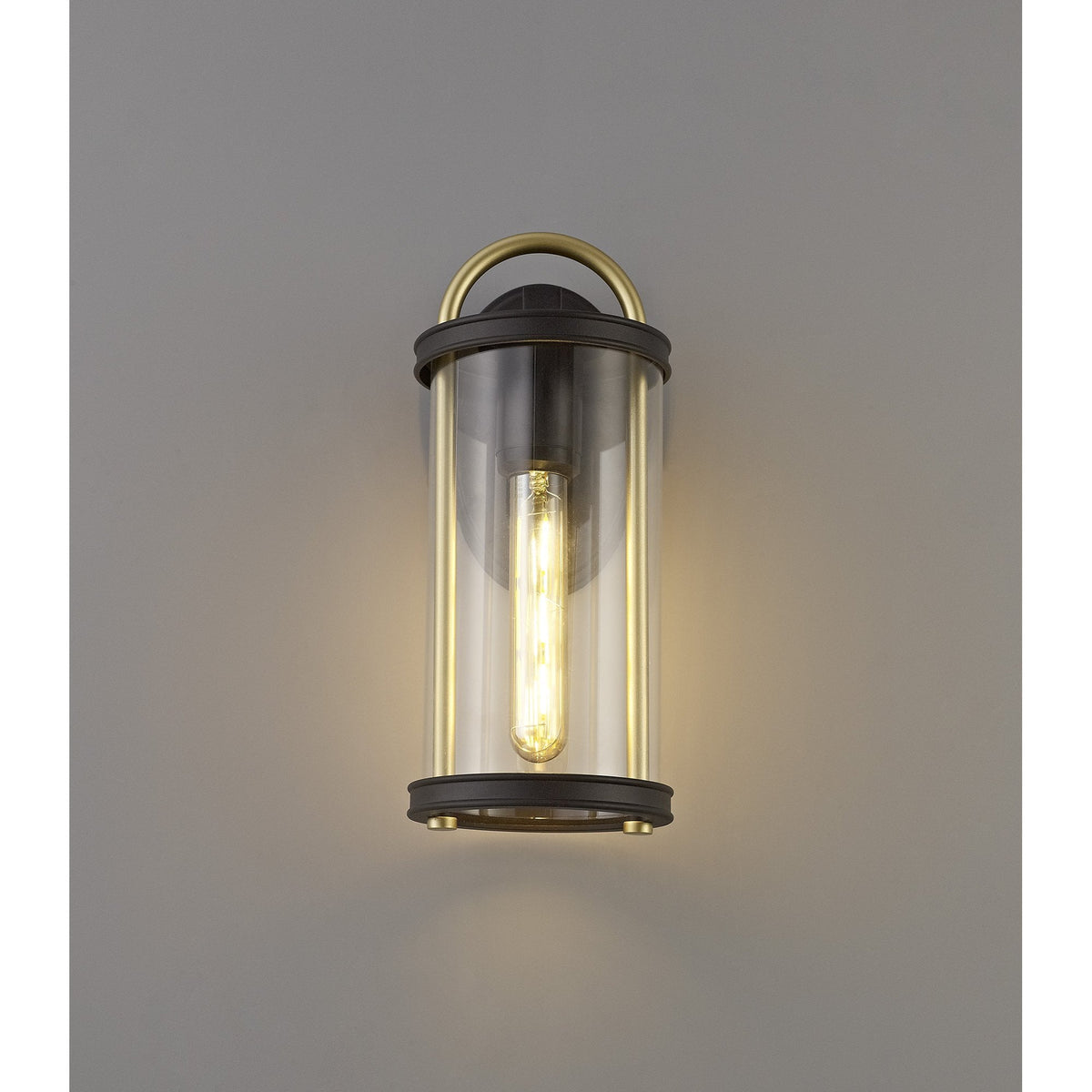 Georgeham Exterior IP54 Small Wall Light in Black & Gold