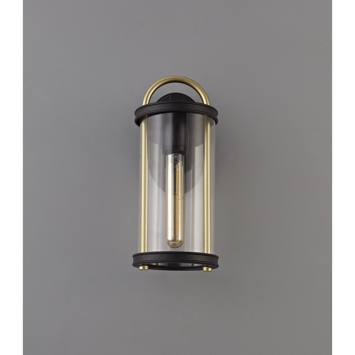 Georgeham Exterior IP54 Small Wall Light in Black & Gold