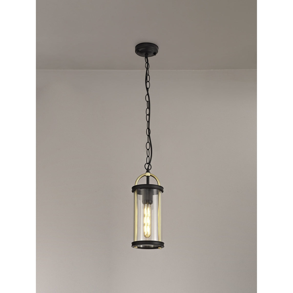 Georgeham Exterior IP54 Pendant in Black & Gold