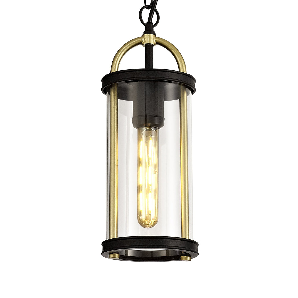 Georgeham Exterior IP54 Pendant in Black & Gold