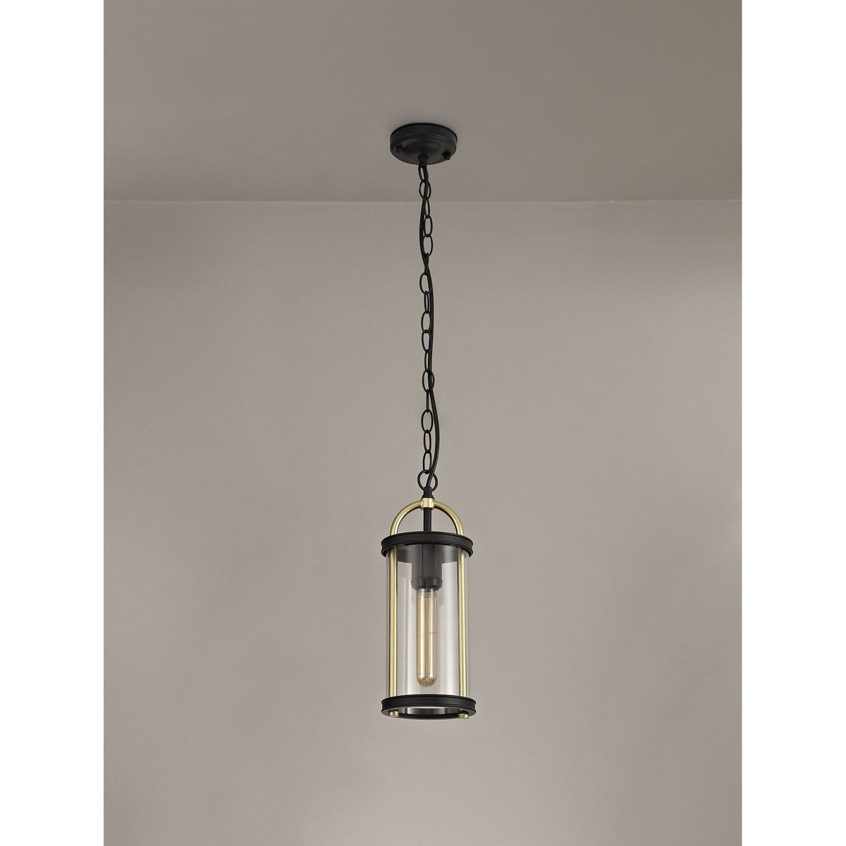 Georgeham Exterior IP54 Pendant in Black & Gold