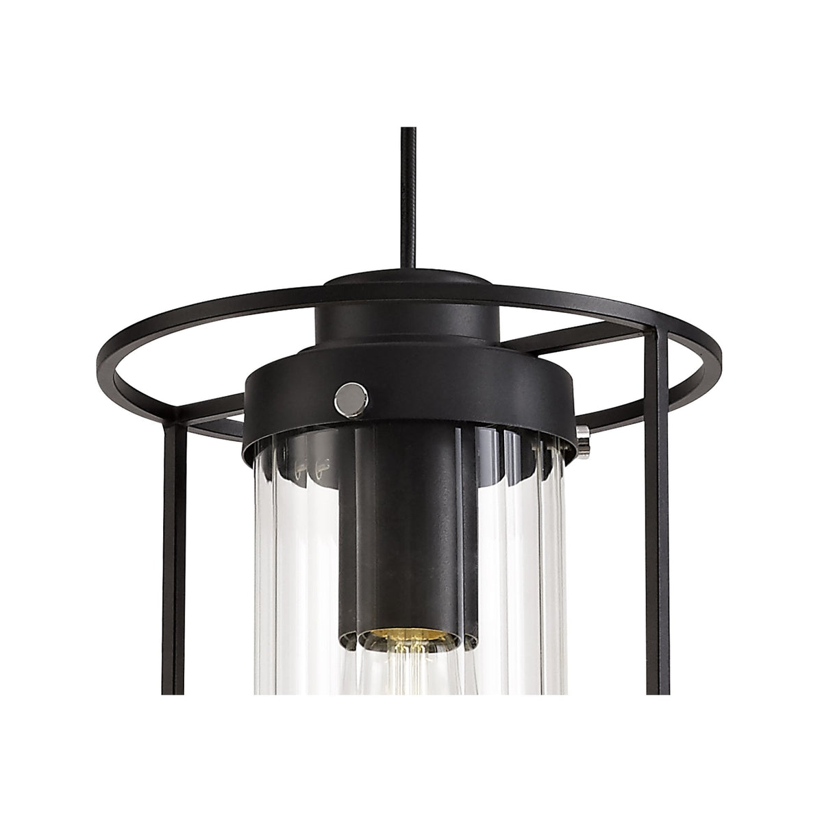 Rackenford Black Pendant with Clear Glass Shade