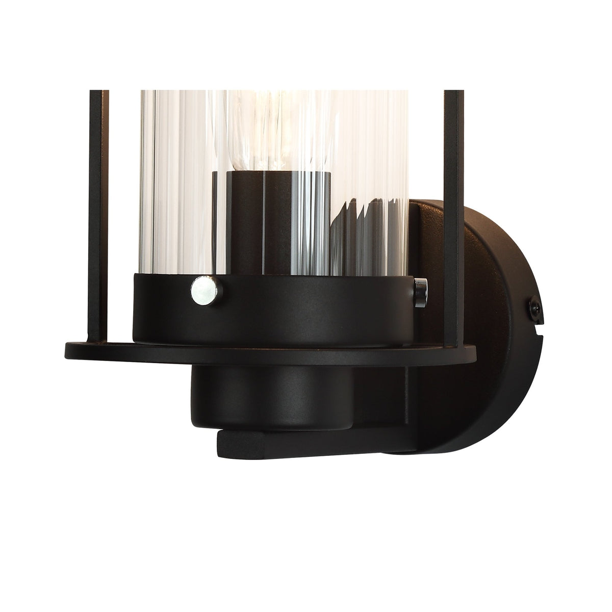 Rackenford Black Wall Light with Clear Glass Shade