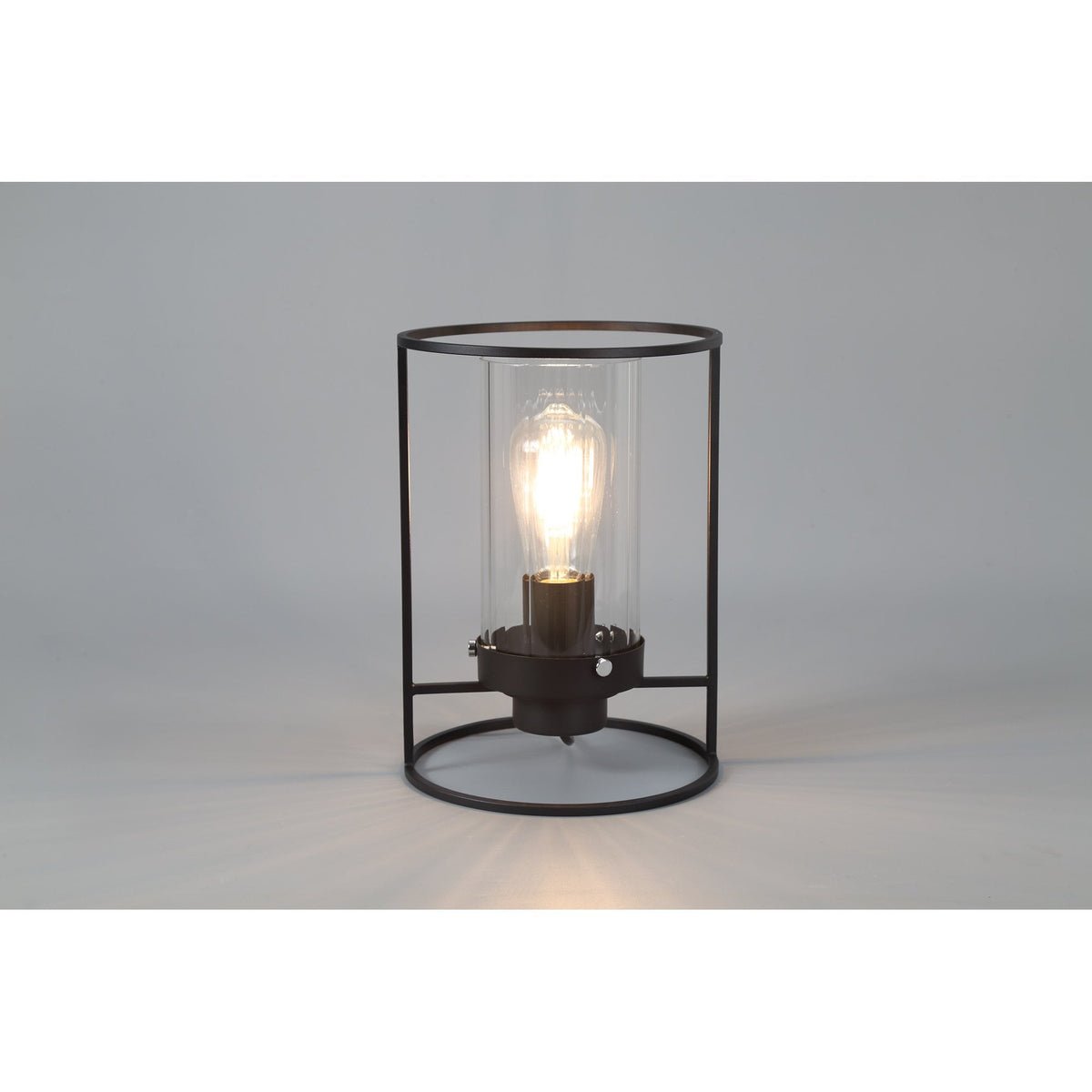 Rackenford Black Table Lamp with Clear Glass Shade