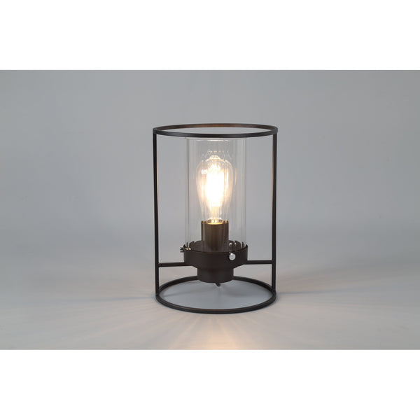 Rackenford Black Table Lamp with Clear Glass Shade
