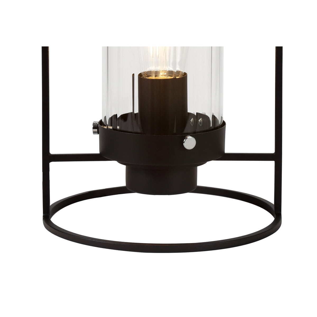 Rackenford Black Table Lamp with Clear Glass Shade