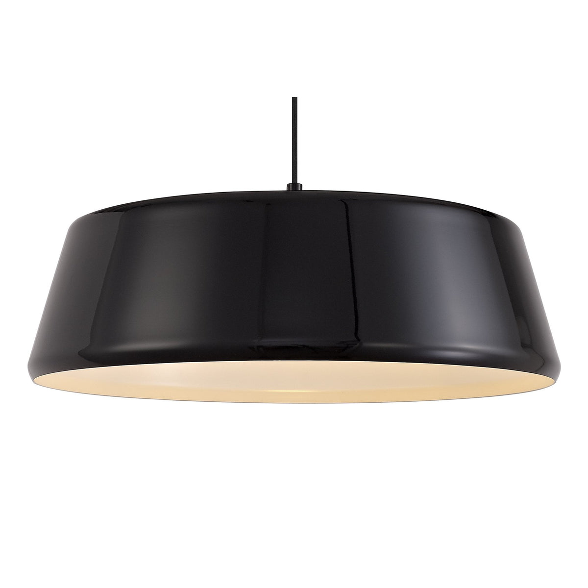 Kingsbridge Large E27 Gloss Black and Gloss White Pendant