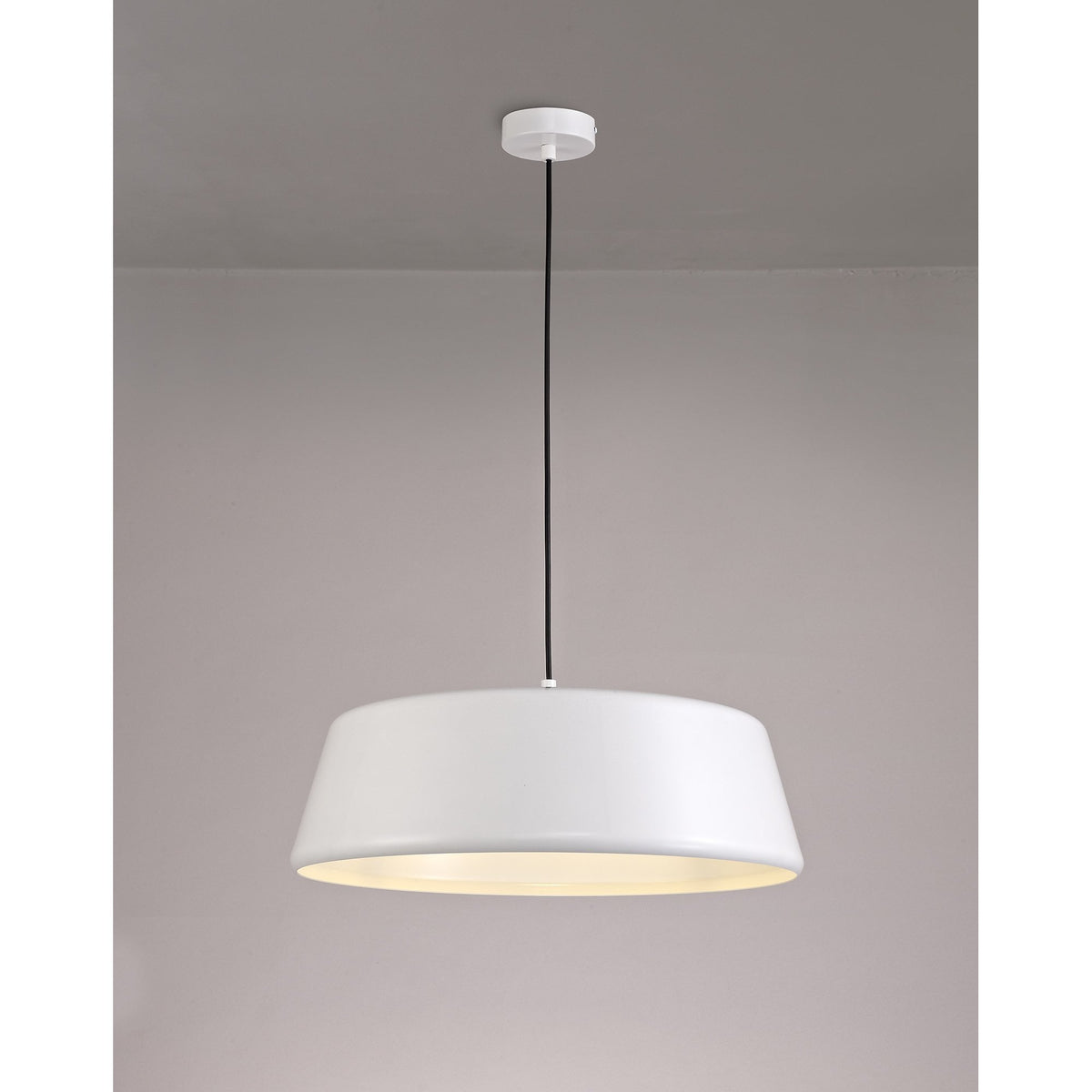 Kingsbridge Large E27 Gloss White Pendant