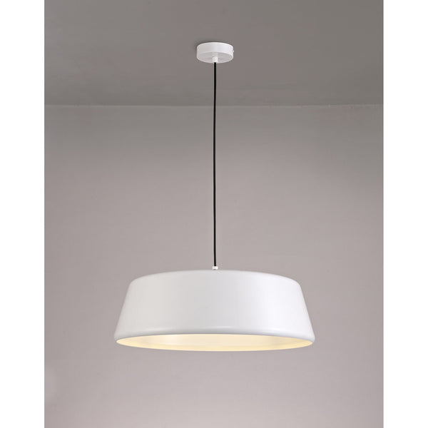 Kingsbridge Large E27 Gloss White Pendant
