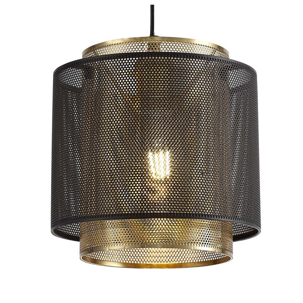 Luffincott Single Small Ceiling Pendant in Black & Gold