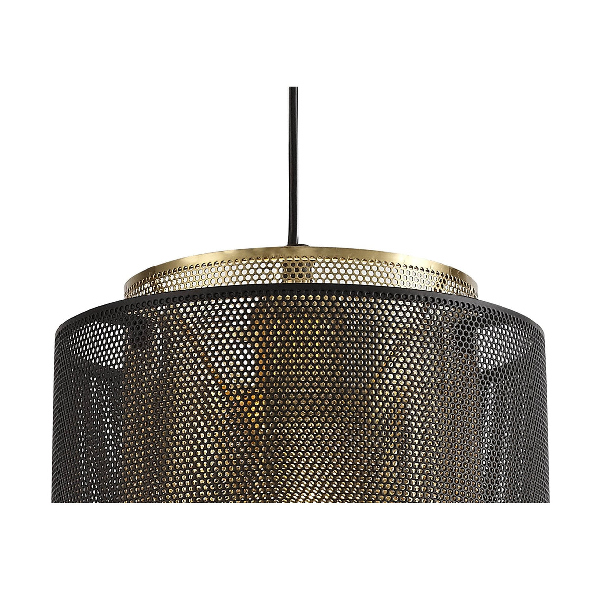 Luffincott Single Small Ceiling Pendant in Black & Gold