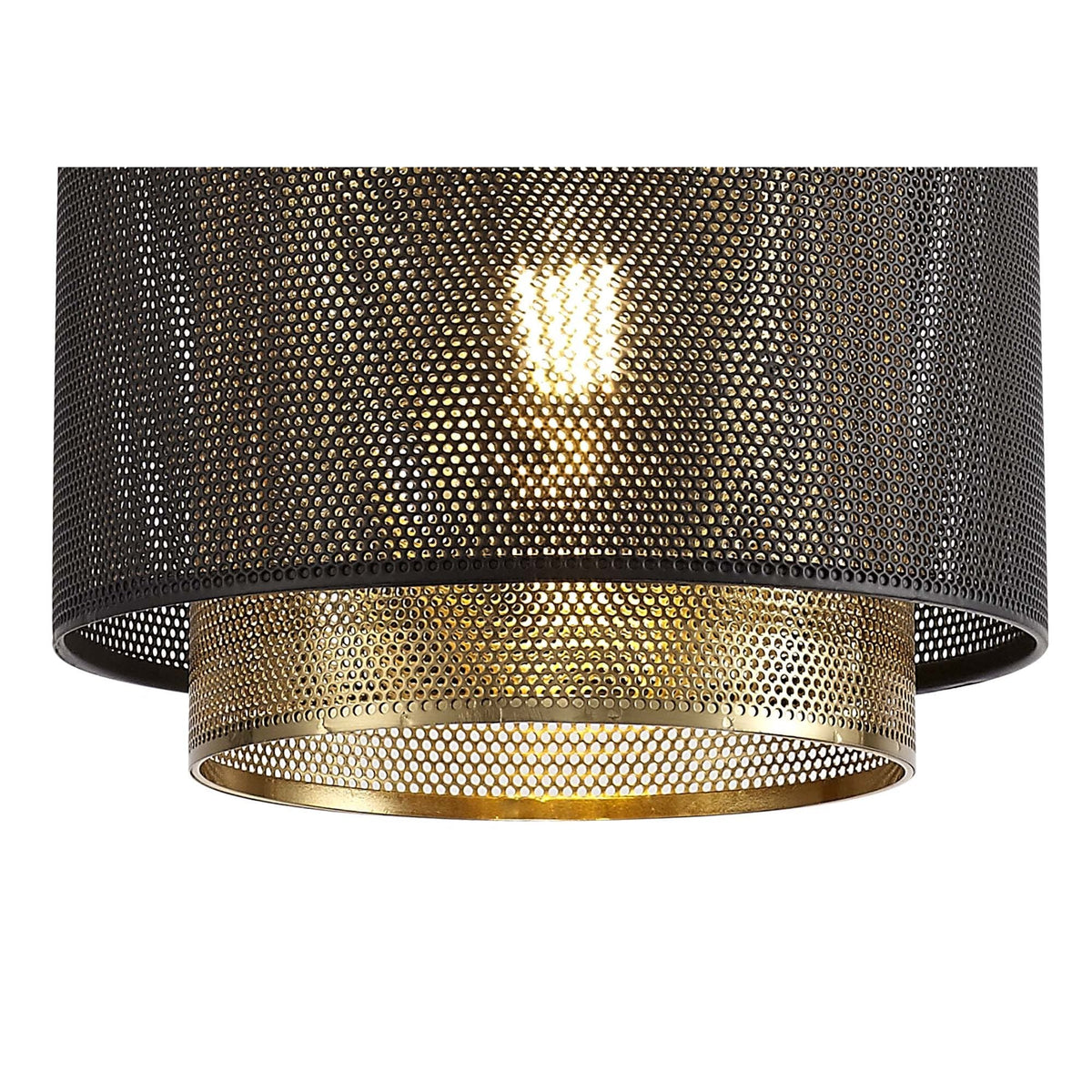 Luffincott Single Small Ceiling Pendant in Black & Gold
