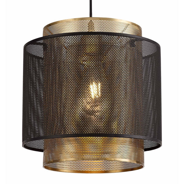 Luffincott Single Large Ceiling Pendant in Black & Gold
