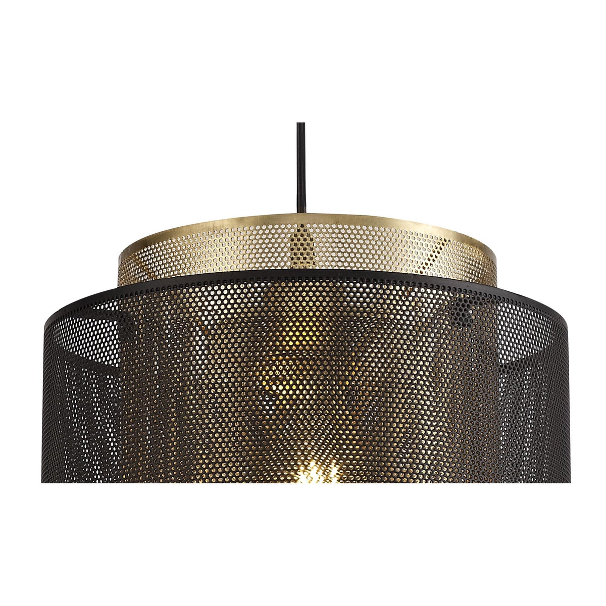 Luffincott Single Large Ceiling Pendant in Black & Gold
