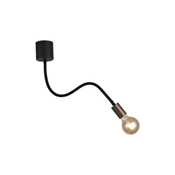 Wooton Flexible Ceiling 1 Light E27 In Black and Brushed Copper