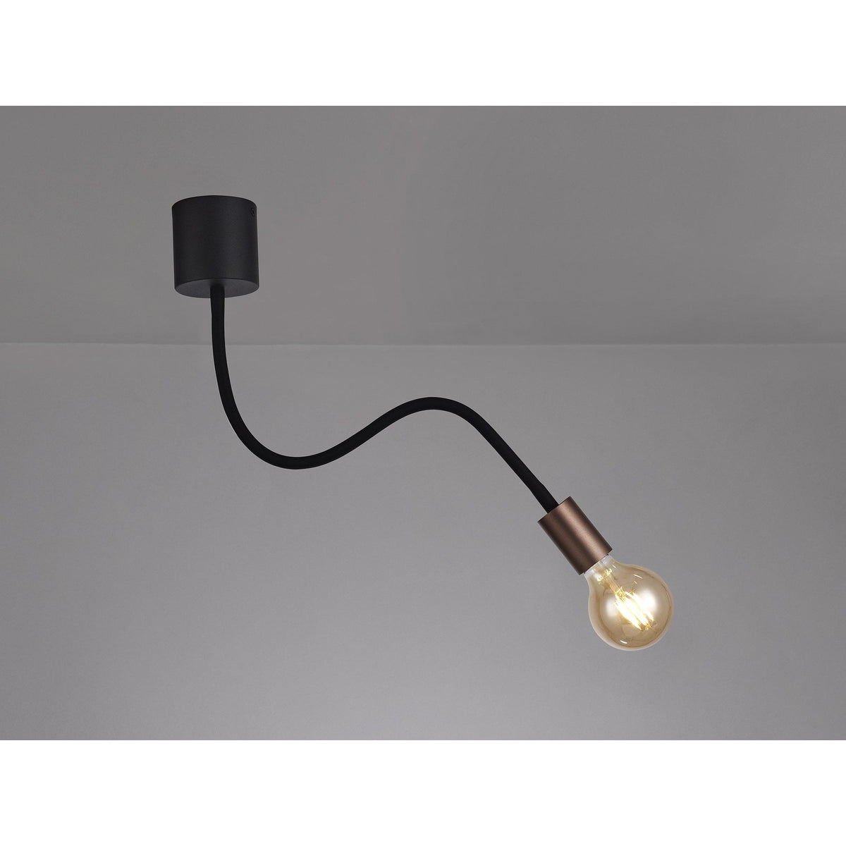 Wooton Flexible Ceiling 1 Light E27 In Black and Brushed Copper
