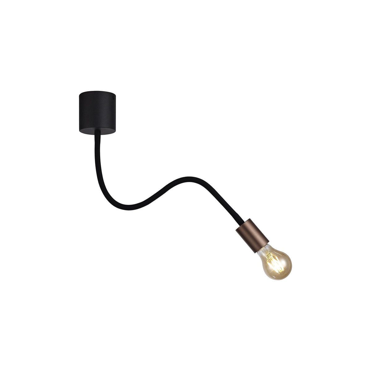 Wooton Flexible Ceiling 1 Light E27 In Black and Brushed Copper