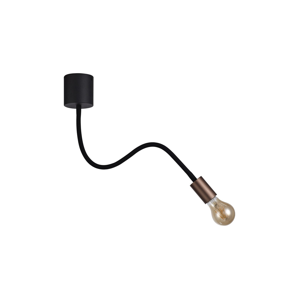 Wooton Flexible Ceiling 1 Light E27 In Black and Brushed Copper